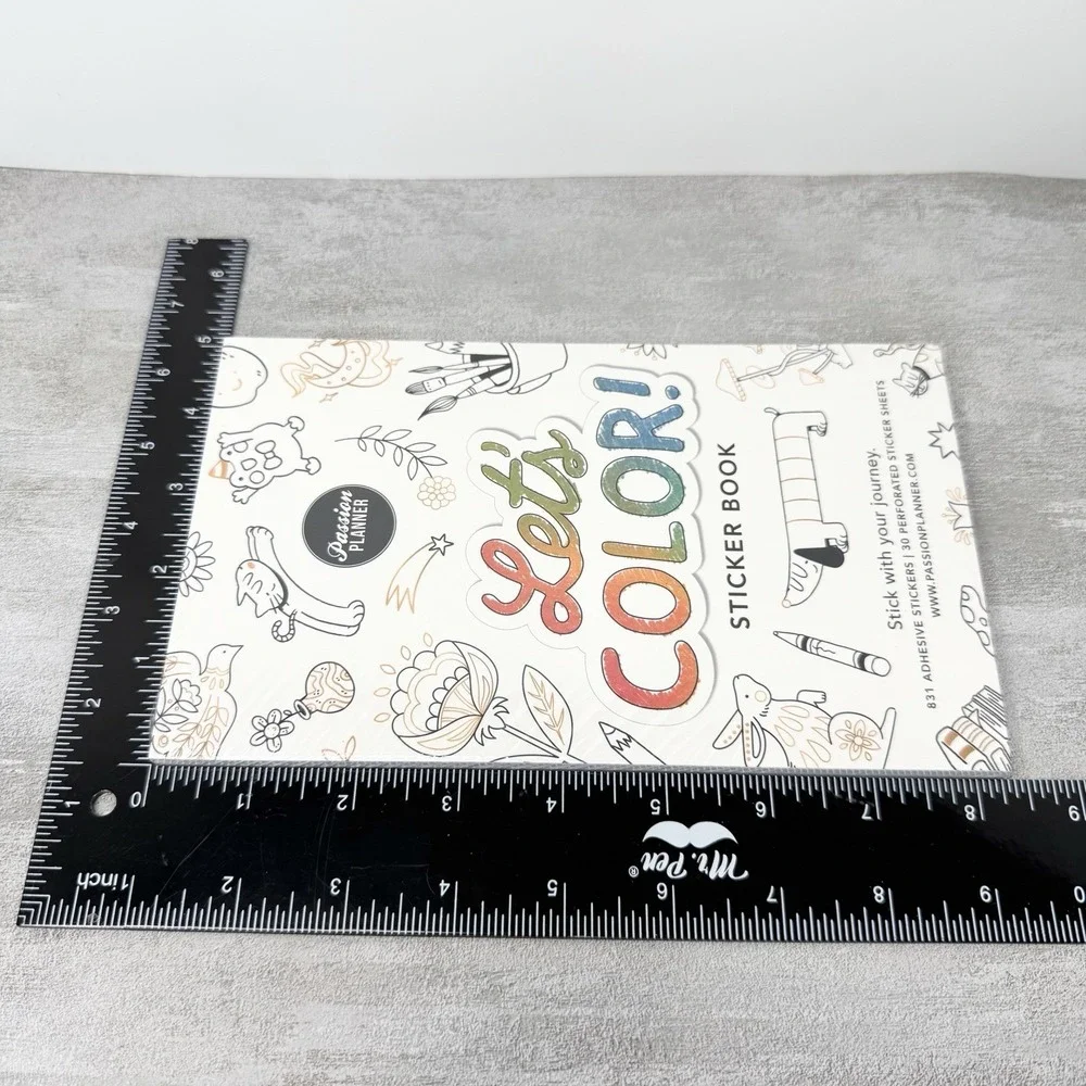 Passion Planner Let's Color Sticker Book 30 Sheets 831 Adhesive Stickers